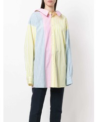 Разноцветная блуза на пуговицах в вертикальную полоску от Marni