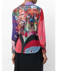 Разноцветная блуза на пуговицах с принтом от Comme des Garcons
