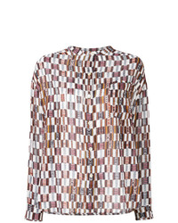 Разноцветная блуза на пуговицах с принтом от Isabel Marant Etoile