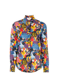 Разноцветная блуза на пуговицах с принтом от La Doublej