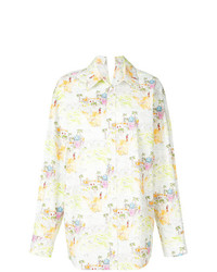 Разноцветная блуза на пуговицах с принтом от Marni