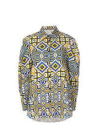 Разноцветная блуза на пуговицах с принтом от Miahatami