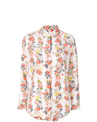 Разноцветная блуза на пуговицах с цветочным принтом от Equipment