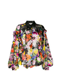 Разноцветная блуза на пуговицах с цветочным принтом от Preen by Thornton Bregazzi