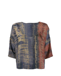 Разноцветная блуза с коротким рукавом с принтом тай-дай от Raquel Allegra