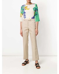 Разноцветная блуза с коротким рукавом с принтом от Etro