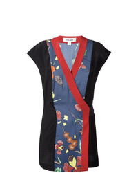 Разноцветная блуза с коротким рукавом с цветочным принтом от Dvf Diane Von Furstenberg