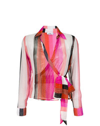 Разноцветная блузка с длинным рукавом в вертикальную полоску от Amir Slama