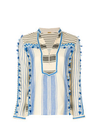 Разноцветная блузка с длинным рукавом в вертикальную полоску от Dodo Bar Or