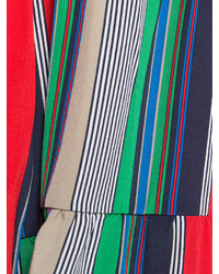 Разноцветная блузка с длинным рукавом в вертикальную полоску