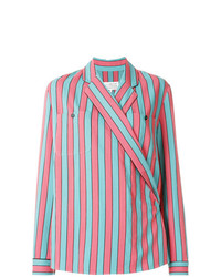 Разноцветная блузка с длинным рукавом в вертикальную полоску от Maison Margiela