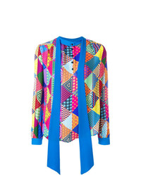 Разноцветная блузка с длинным рукавом в стиле пэчворк от Mary Katrantzou