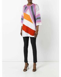 Разноцветная блузка с длинным рукавом с принтом от Marco De Vincenzo
