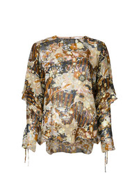 Разноцветная блузка с длинным рукавом с принтом от Chloé