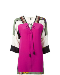 Разноцветная блузка с длинным рукавом с принтом от Etro