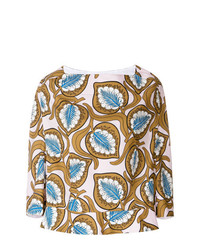 Разноцветная блузка с длинным рукавом с принтом от Marni