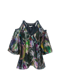 Разноцветная блузка с длинным рукавом с принтом от Martha Medeiros
