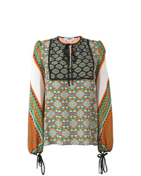 Разноцветная блузка с длинным рукавом с принтом от MSGM