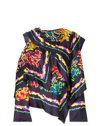 Разноцветная блузка с длинным рукавом с принтом от Peter Pilotto