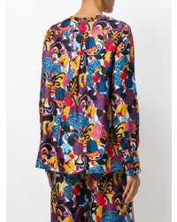 Разноцветная блузка с длинным рукавом с принтом от La Doublej