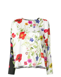 Разноцветная блузка с длинным рукавом с цветочным принтом от Blugirl
