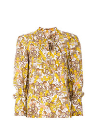 Разноцветная блузка с длинным рукавом с цветочным принтом от Chloé