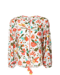 Разноцветная блузка с длинным рукавом с цветочным принтом от Figue