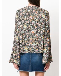 Разноцветная блузка с длинным рукавом с цветочным принтом от Black Coral