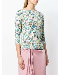 Разноцветная блузка с длинным рукавом с цветочным принтом от Ultràchic