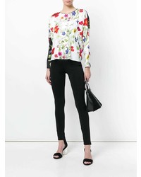 Разноцветная блузка с длинным рукавом с цветочным принтом от Blugirl