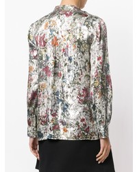Разноцветная блузка с длинным рукавом с цветочным принтом от Tory Burch