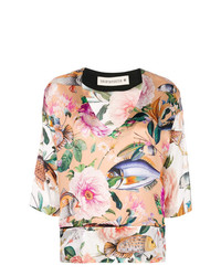 Разноцветная блузка с длинным рукавом с цветочным принтом от Shirtaporter