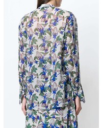 Разноцветная блузка с длинным рукавом с цветочным принтом от Christian Wijnants