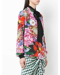 Разноцветная блузка с длинным рукавом с цветочным принтом от Mary Katrantzou