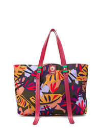 Разноцветная большая сумка из плотной ткани с принтом от Paula Cademartori