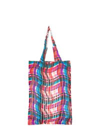 Разноцветная большая сумка из плотной ткани с принтом от Pleats Please By Issey Miyake