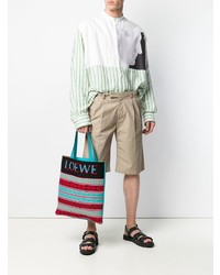 Мужская разноцветная большая сумка из плотной ткани с принтом от Loewe