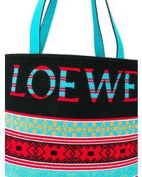 Мужская разноцветная большая сумка из плотной ткани с принтом от Loewe