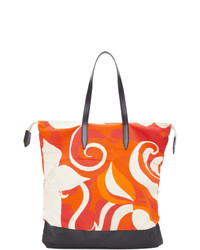 Разноцветная большая сумка из плотной ткани с цветочным принтом