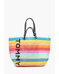 Разноцветная большая сумка из плотной ткани от Tommy Hilfiger