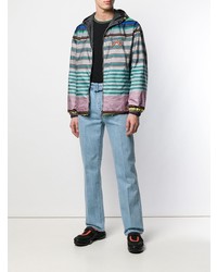 Мужская разноцветная ветровка с принтом от Prada