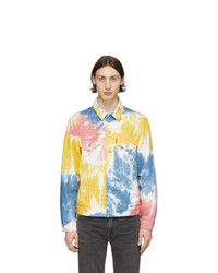 Разноцветная джинсовая куртка с принтом тай-дай