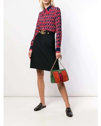 Разноцветная замшевая сумка через плечо от Gucci