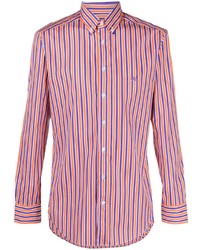 Мужская разноцветная классическая рубашка в вертикальную полоску от Etro