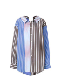 Женская разноцветная классическая рубашка в вертикальную полоску от Marni