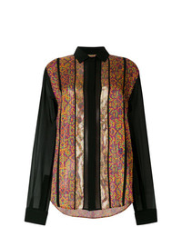 Женская разноцветная классическая рубашка с вышивкой от Saint Laurent