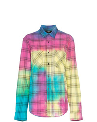 Разноцветная классическая рубашка с принтом тай-дай
