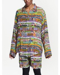 Мужская разноцветная классическая рубашка с принтом от Balenciaga