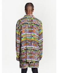 Мужская разноцветная классическая рубашка с принтом от Balenciaga