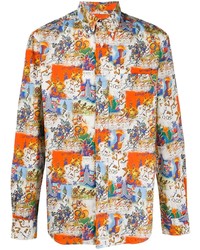 Мужская разноцветная классическая рубашка с принтом от Gitman Vintage
